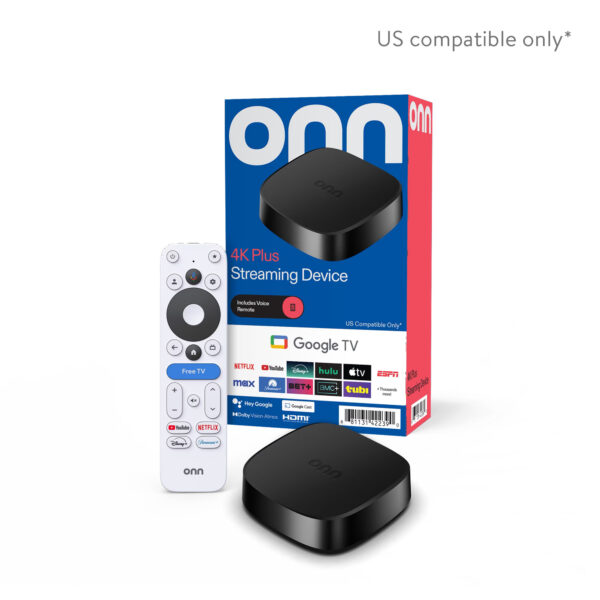onn 4K Plus Streaming Device Jailbroken, Google TV - Ultra-fast Streaming, Stunning 4K UHD, 16GB Storage, 2GB RAM, Dolby Vision & Atmos, Remote with Voice Control