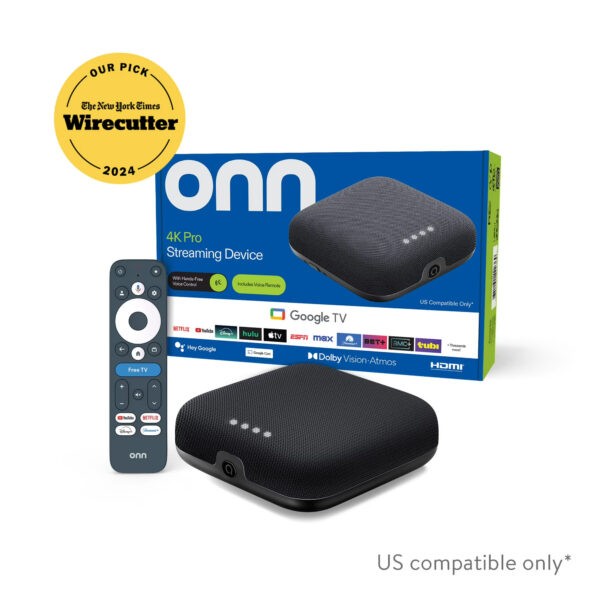 onn 4K Pro Streaming Device Jailbroken, Google TV with Gemini* - Ultra-fast Streaming, Stunning 4K UHD, 32GB Storage, 3GB RAM, Dolby Vision & Atmos, Find My Remote with Backlight, Ethernet Port